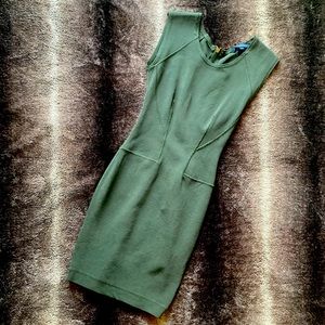 French Connection body con dress in hunter green. US size 0